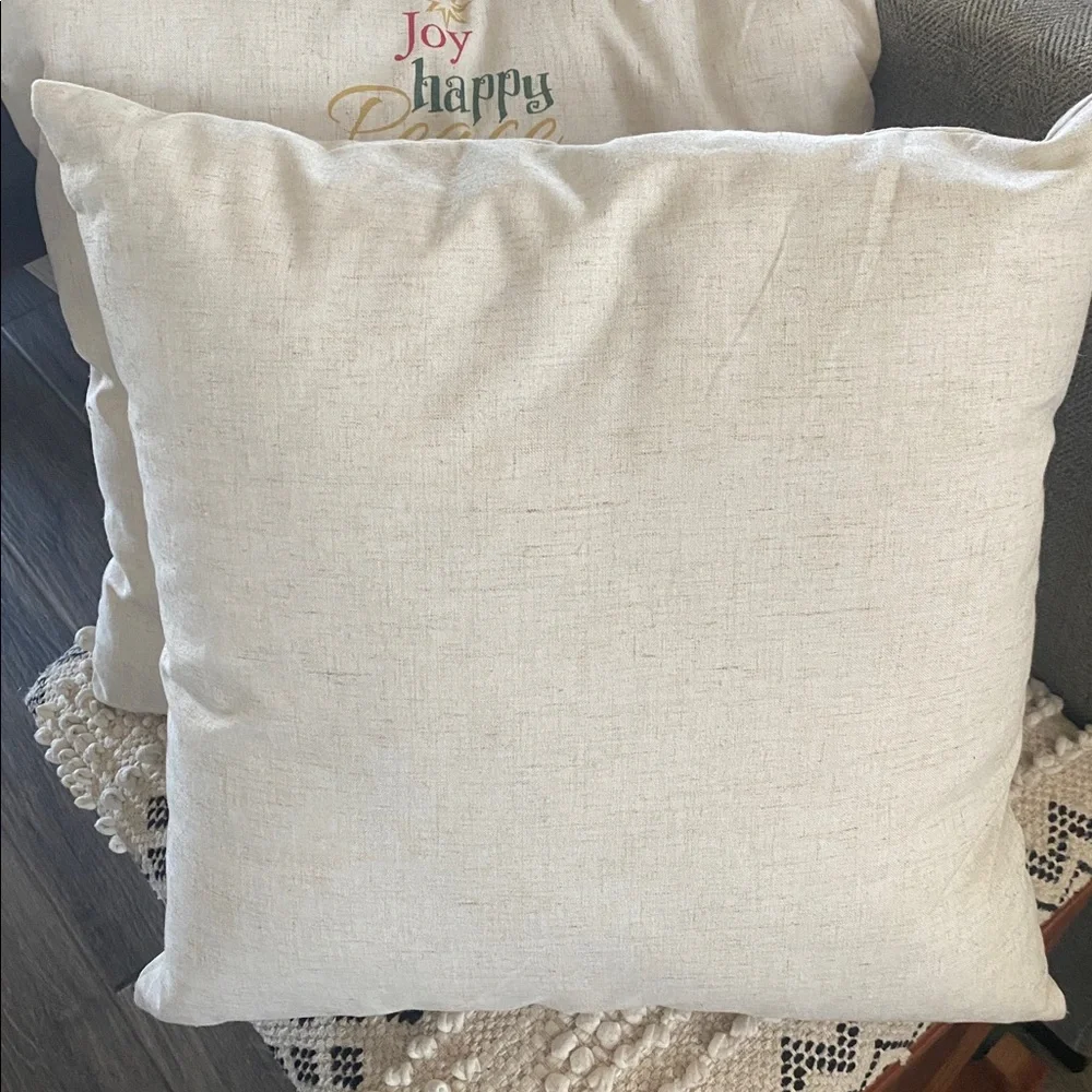Festive Holiday Throw Pillow Set - Cream 19”